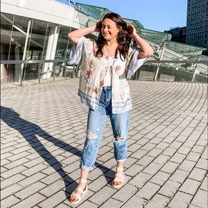 Johnny Was Floral Silk Kimono size S